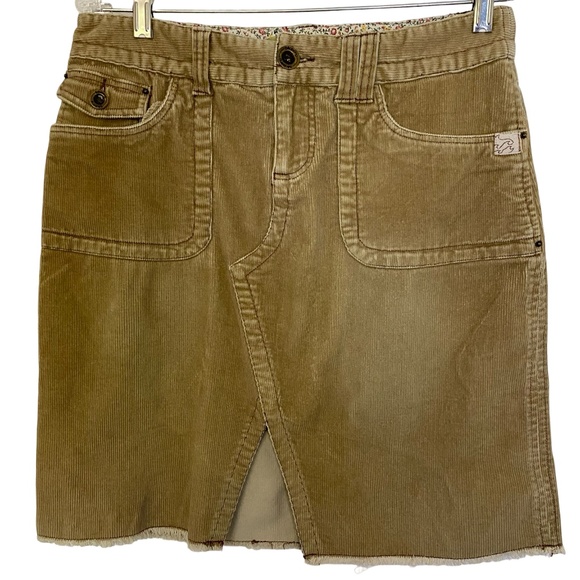 Billabong Brown Corduroy Mini/Mid length Casual Skirt. Sz 6 - Picture 1 of 15